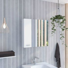 Medicine Cabinet Prague, Four Internal Shelves, Single Door, White Finish