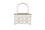 Antique White Wooden 1pc Dresser Only Bedroom Formal Antique Walnut Top Storage 7-Drawers Dresser Table (NO MIRROR)