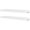 2 White MDF Floating Wall Display Shelves Book/DVD Storage