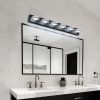 (Same as W134070930/L2005) LED Modern Black Vanity Lights, 6-Lights Acrylic Matte Black Bathroom Vanity Lights Over Mirror