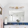 (Same as W134067503/L2001) Modern Minimalist Gold Bathroom Vanity Light, 4 Bulb Acrylic Shades, Wall Mounted Decorative Lighting Fixture